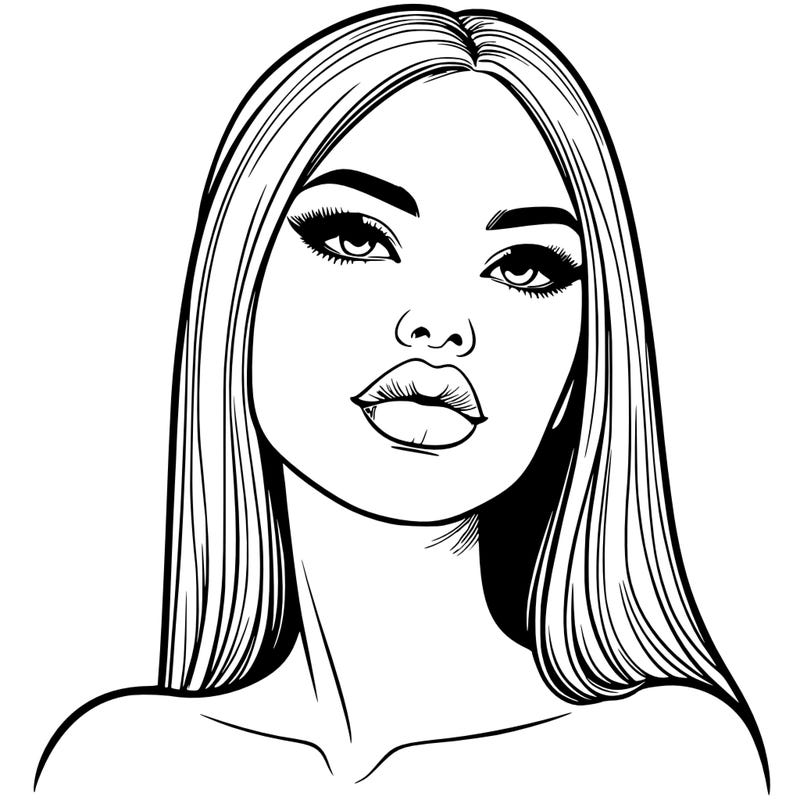 realistic woman with full lips