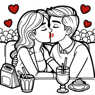 2 people kissing
