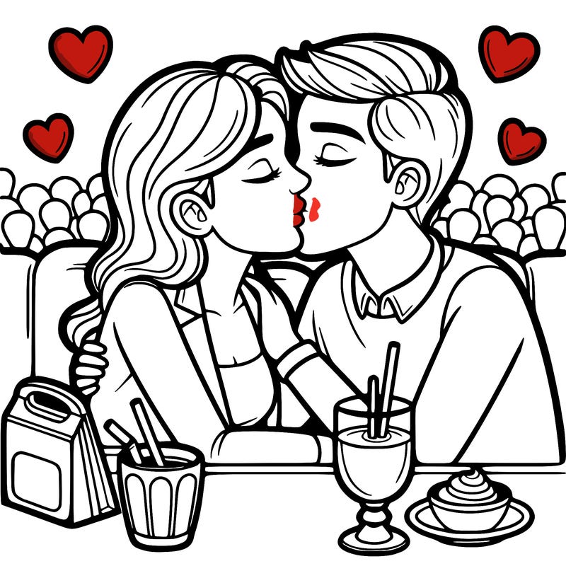 2 people kissing