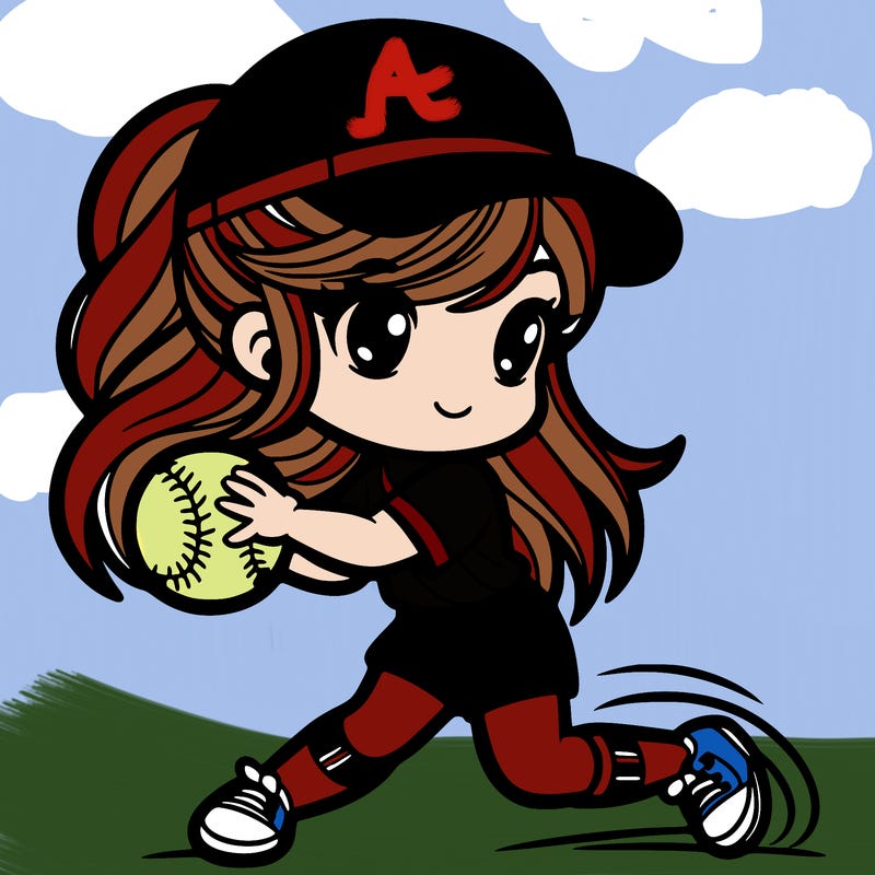 girl playing softball