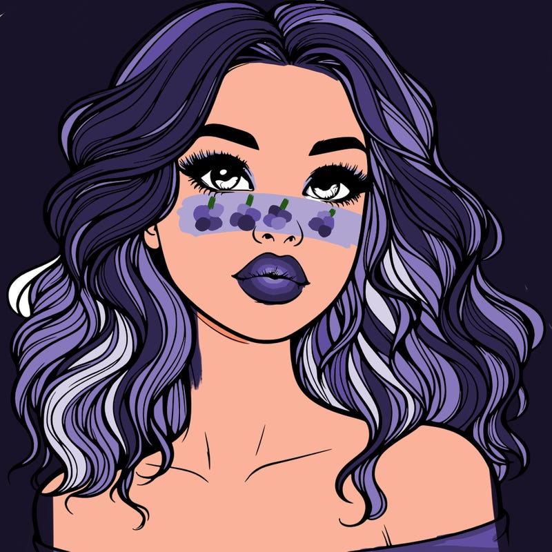 realistic girl with wavy hair and lips