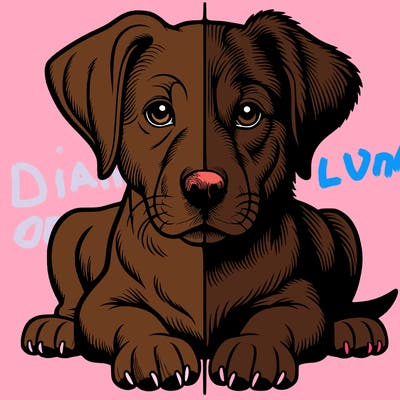 realistic dog split picture