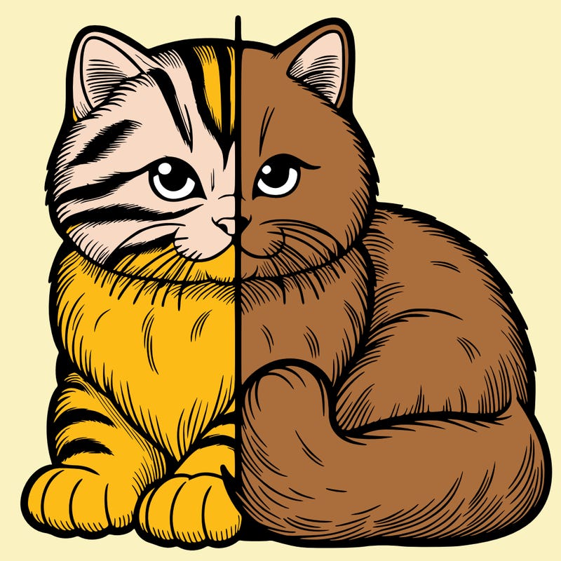 realistic split cat