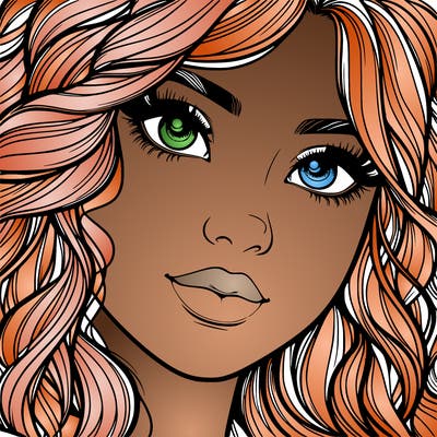 beautiful realistic girl close up to the camera with wavy hair,