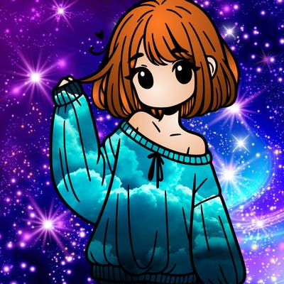 girl in baggy sweater hanging off her shoulder