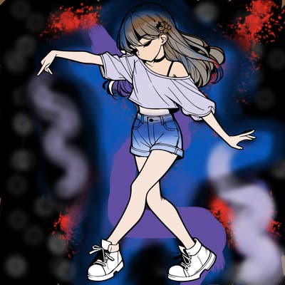 realistic girl danceing