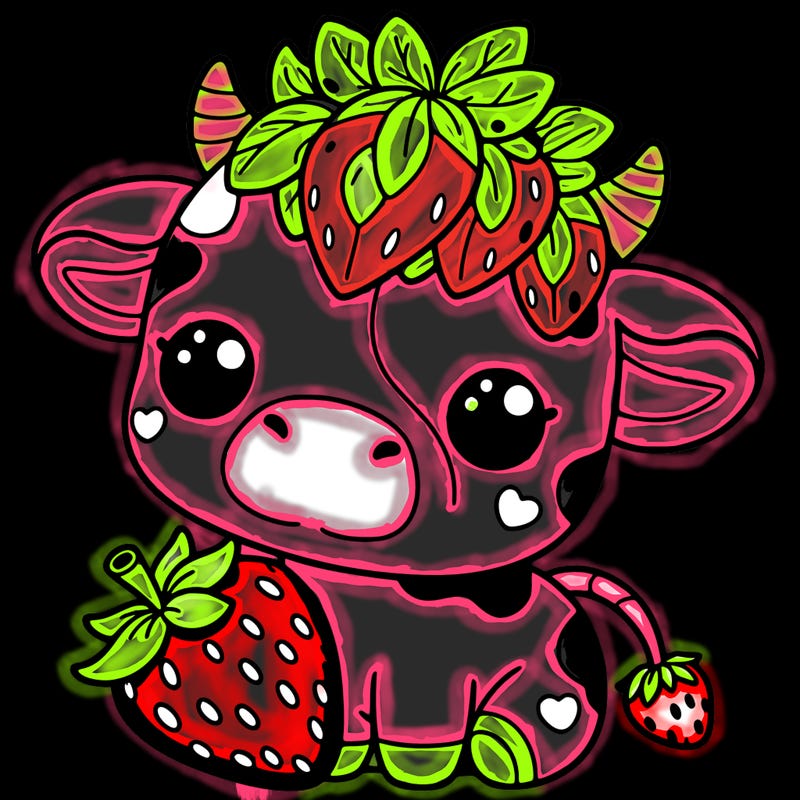 cute strawberry cow