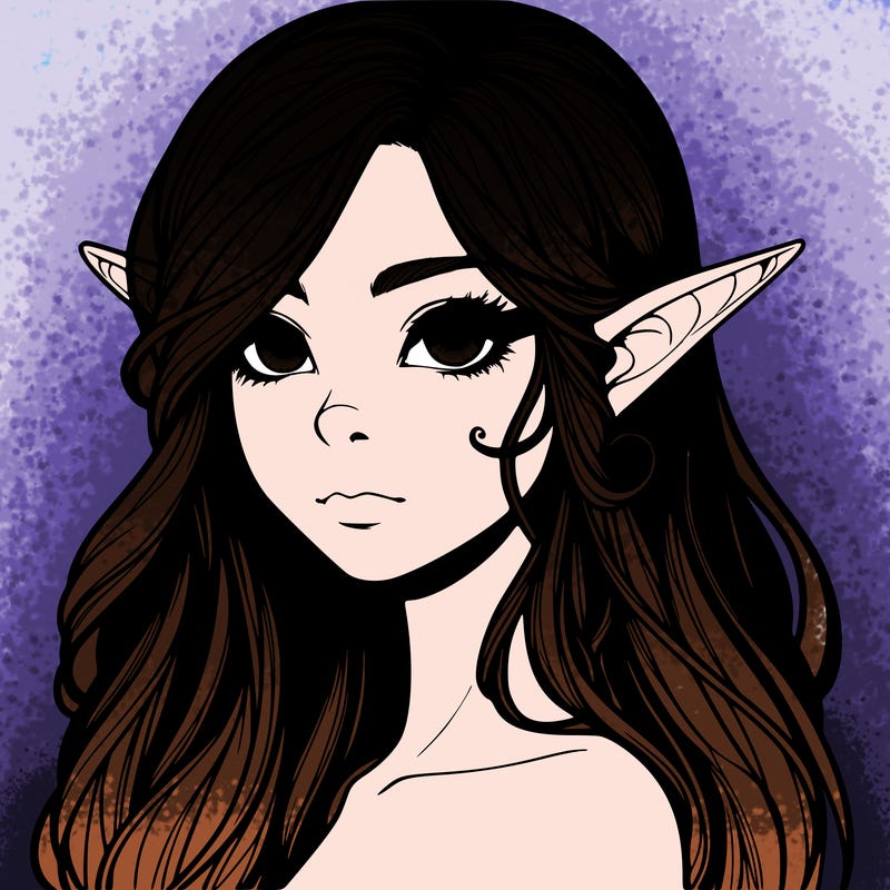 elf girl realistic dark fantasy