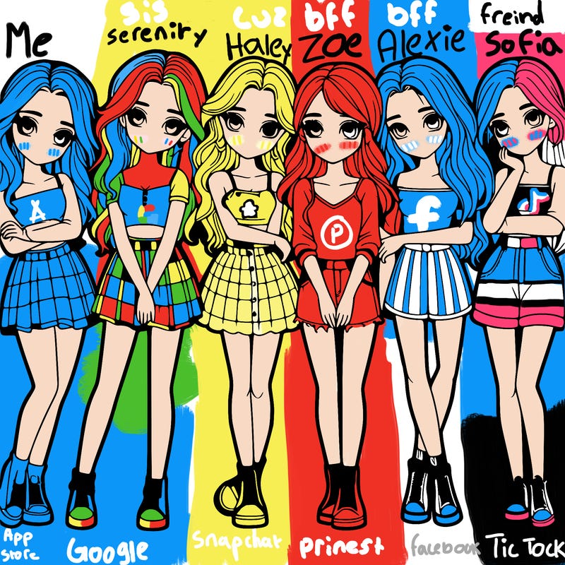 a group of girls realistic