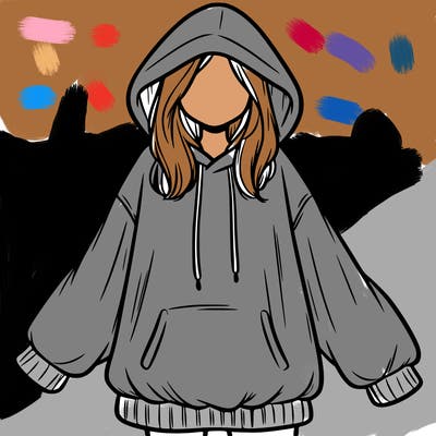 girl in oversized hoodie
