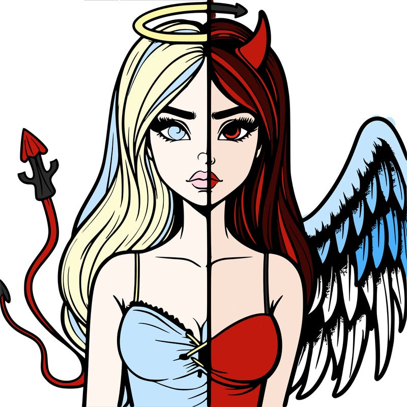 devil vs angel realistic girl