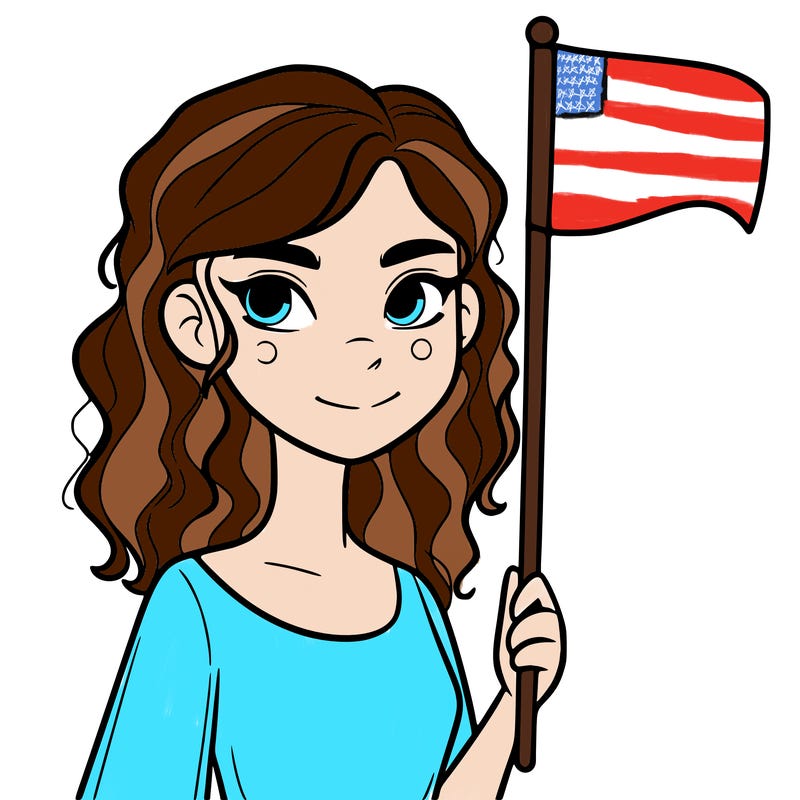 hot girl holding a flag