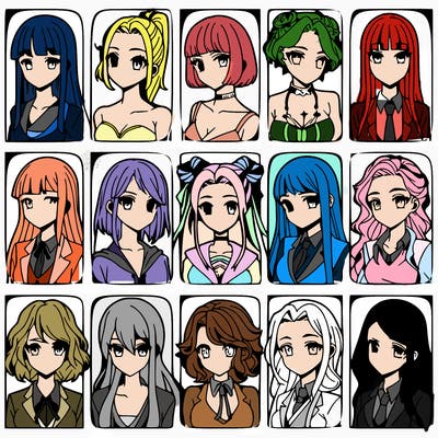 girls that look diffrent anime