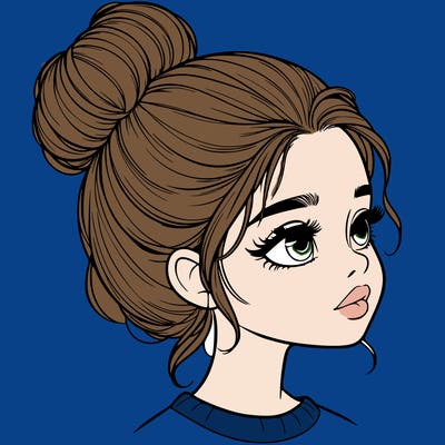 realistic girl with bun