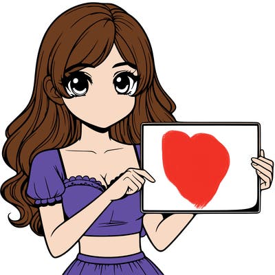 realistic pretty girl holding blank sign