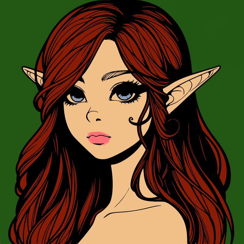 elf girl realistic dark fantasy