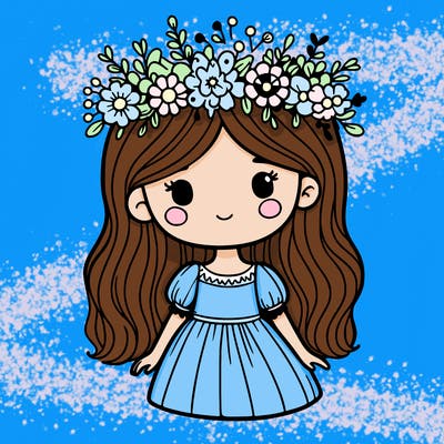 girl with flowers crown