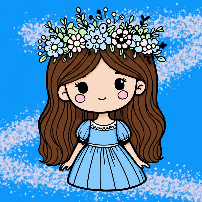 girl with flowers crown