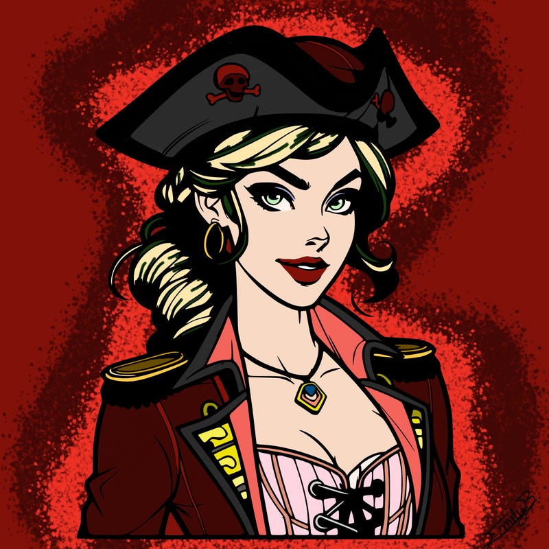 realistic female pirate captain