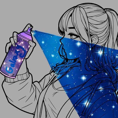 a realistic girl spray, painting