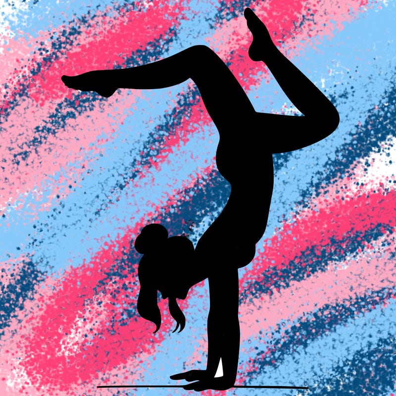 a woman doing a handstand