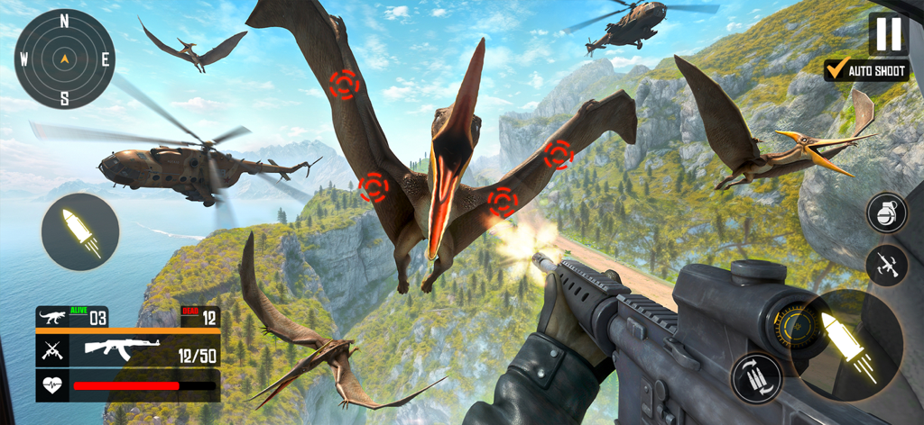 Carnivores Dino Hunter - Vista en primera persona de la caza de dinosaurios voladores en Carnivores Dino Hunter