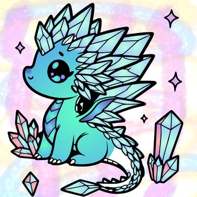 little cute crystal dragon
