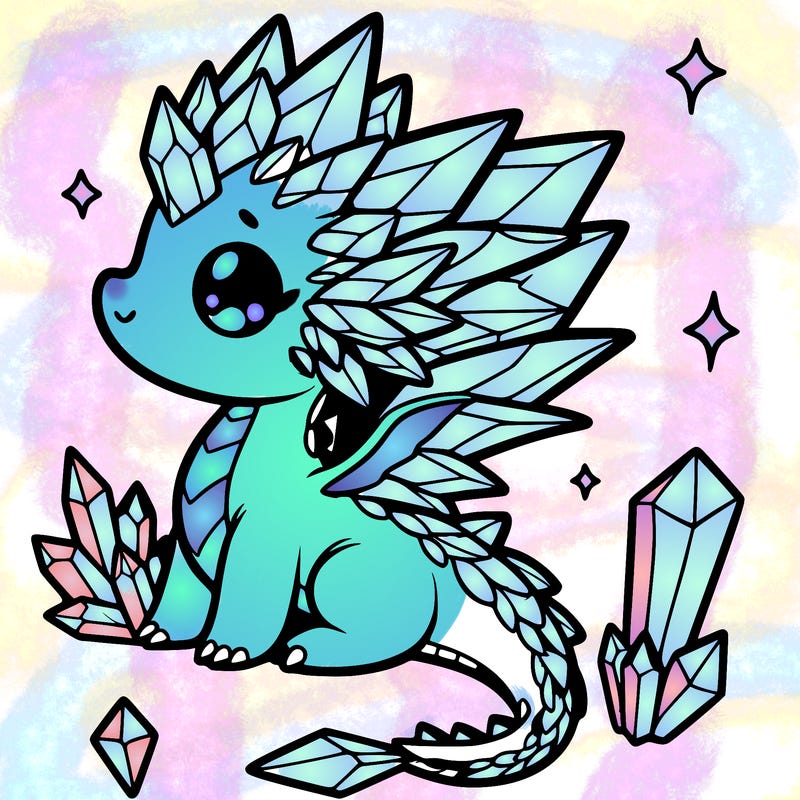 little cute crystal dragon