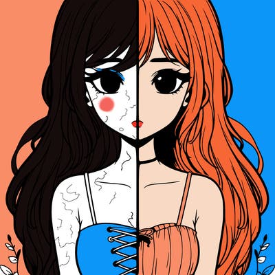 a realistic girl split