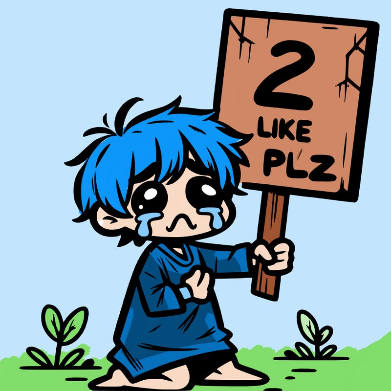 small poor toddler crying with sign that says 2 like plz