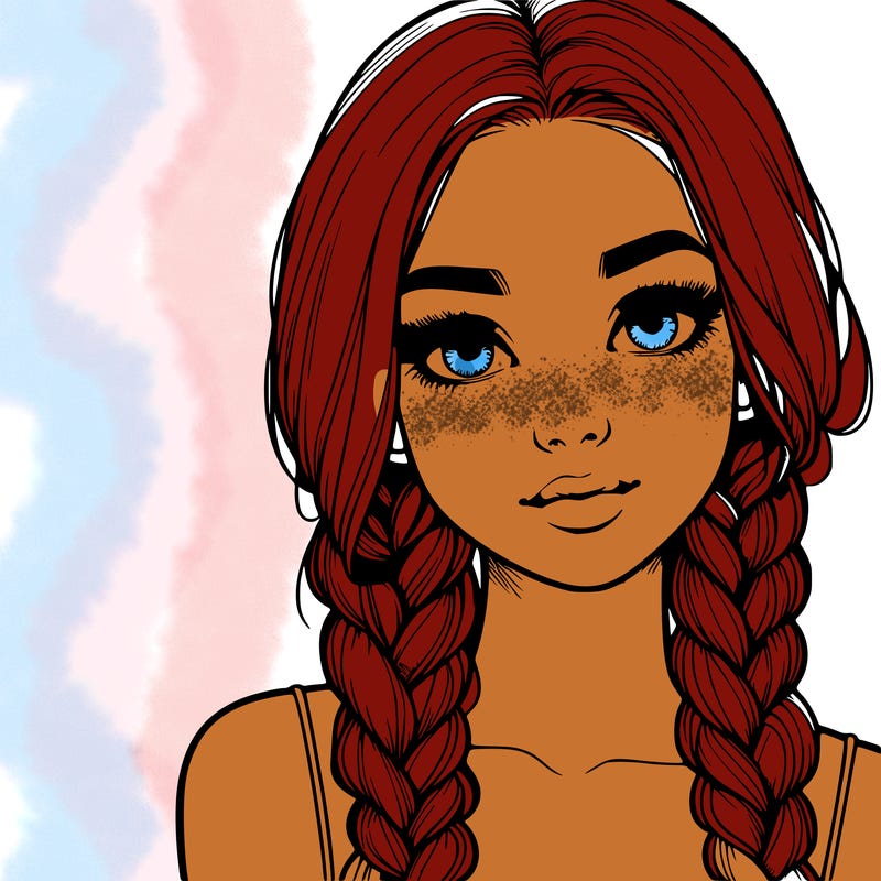 realistic girl with braids