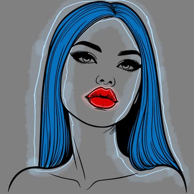 realistic woman with full lips