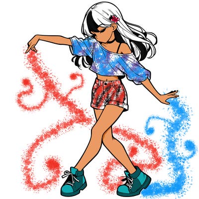 realistic girl danceing