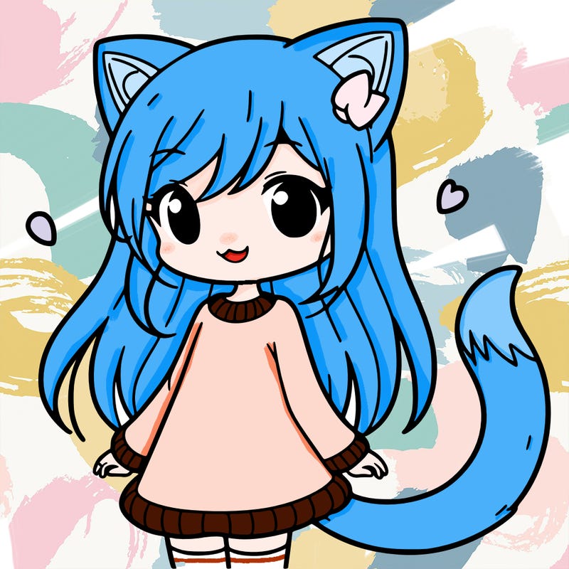 girl with cat ears and tail