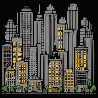 a city with skyscrapers