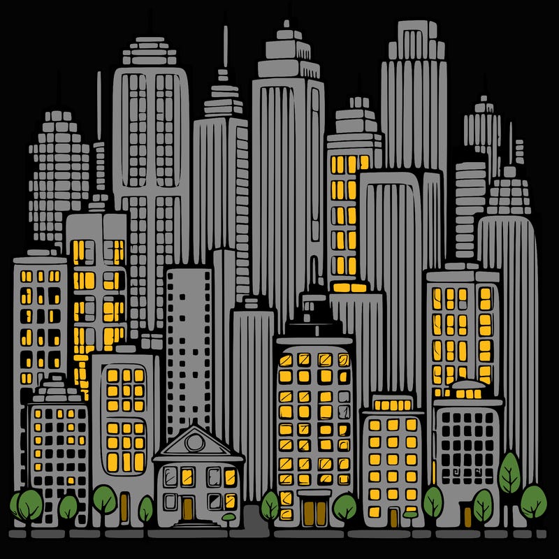 a city with skyscrapers