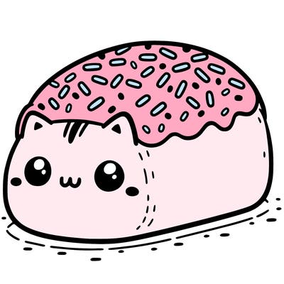 cute loaf cat with sprinkles