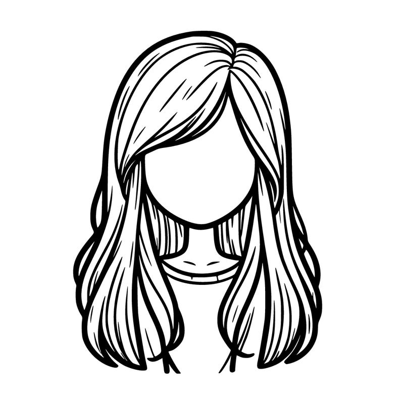 faceless girl with long hair