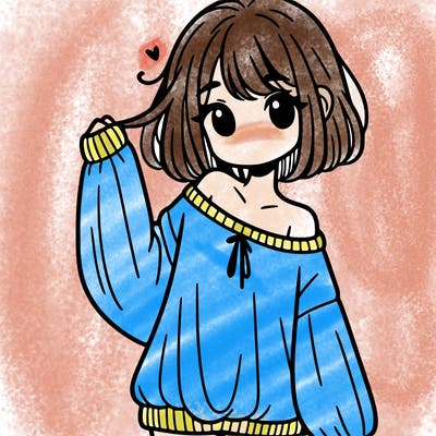 girl in baggy sweater hanging off her shoulder