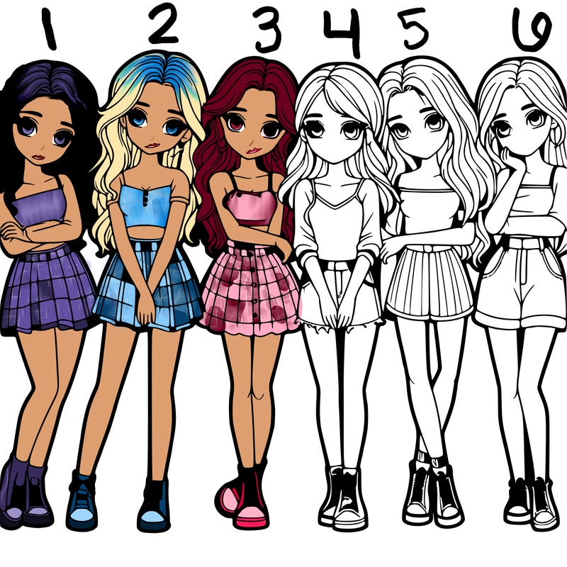 a group of girls realistic