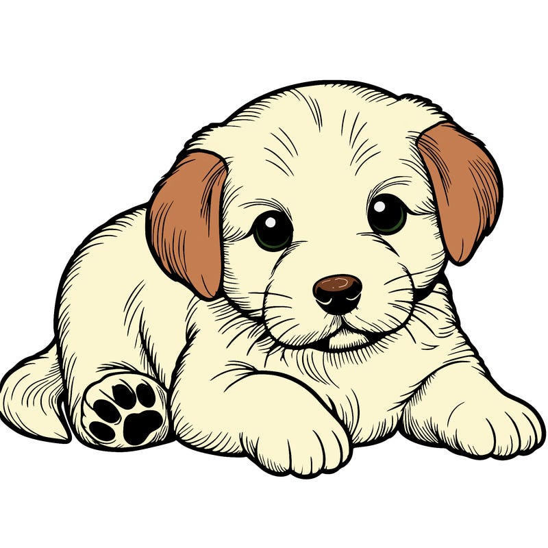 a cute realistic puppy