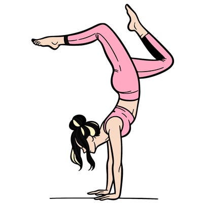 a woman doing a handstand