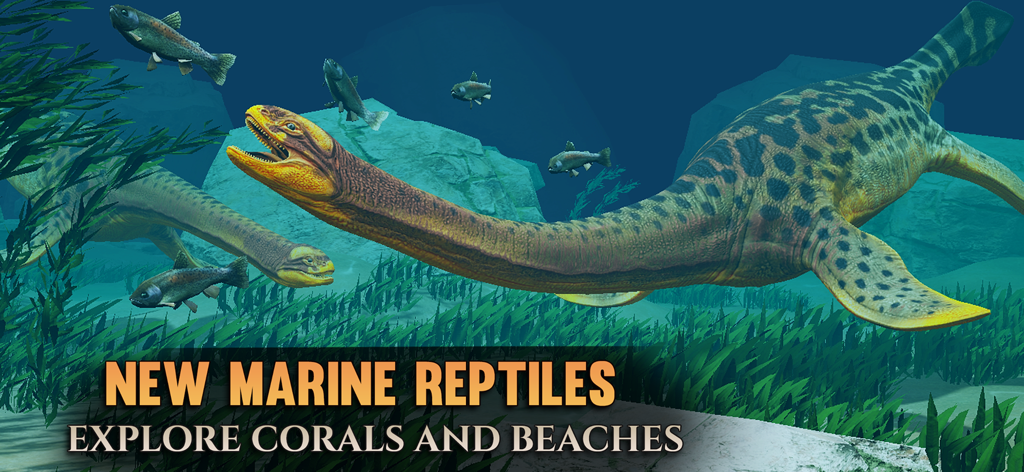 Path of Titans - Prehistoric marine reptiles swimming underwater in Path of Titans