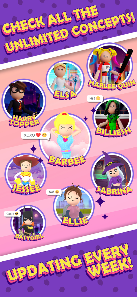 Fashion Famous - Dress Up Game - Una variedad de atuendos de personajes temáticos en el juego de vestir Fashion Famous con actualizaciones semanales