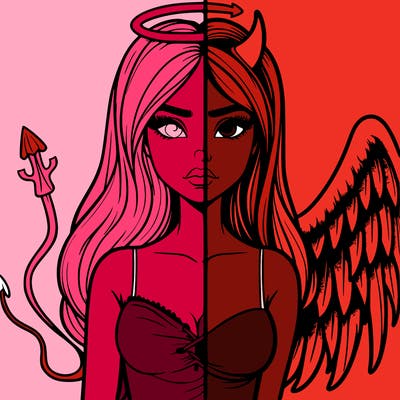 devil vs angel realistic girl