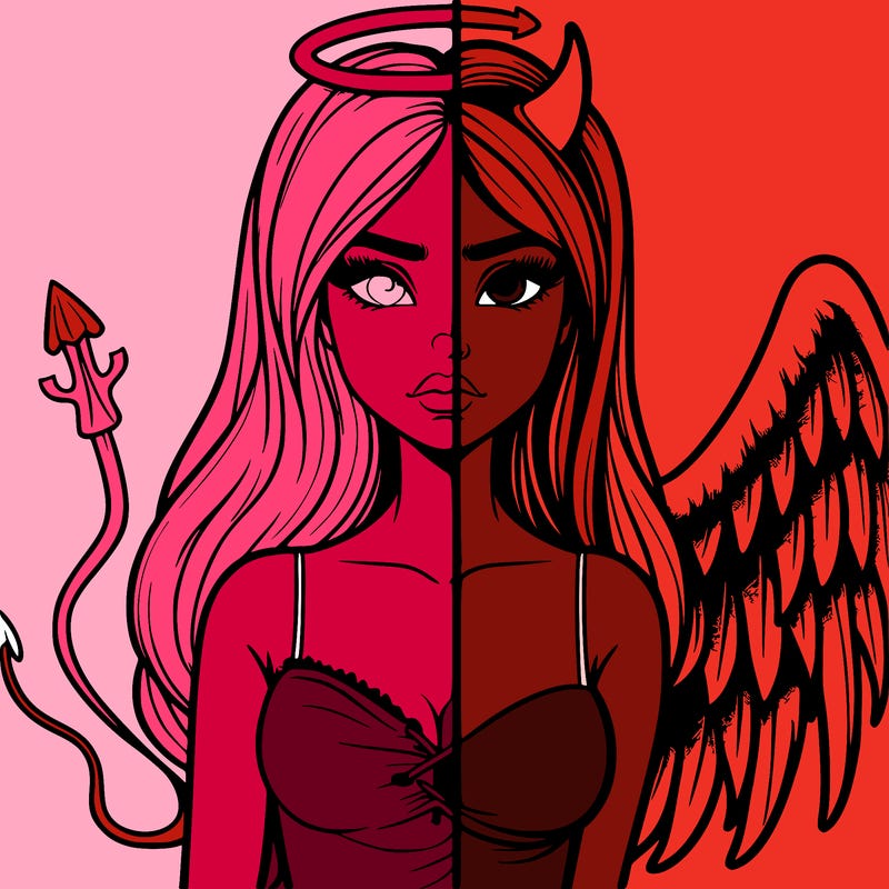 devil vs angel realistic girl