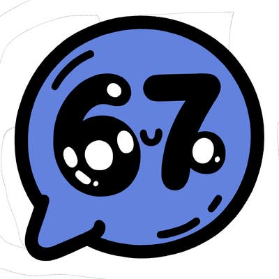 bubble that says 67