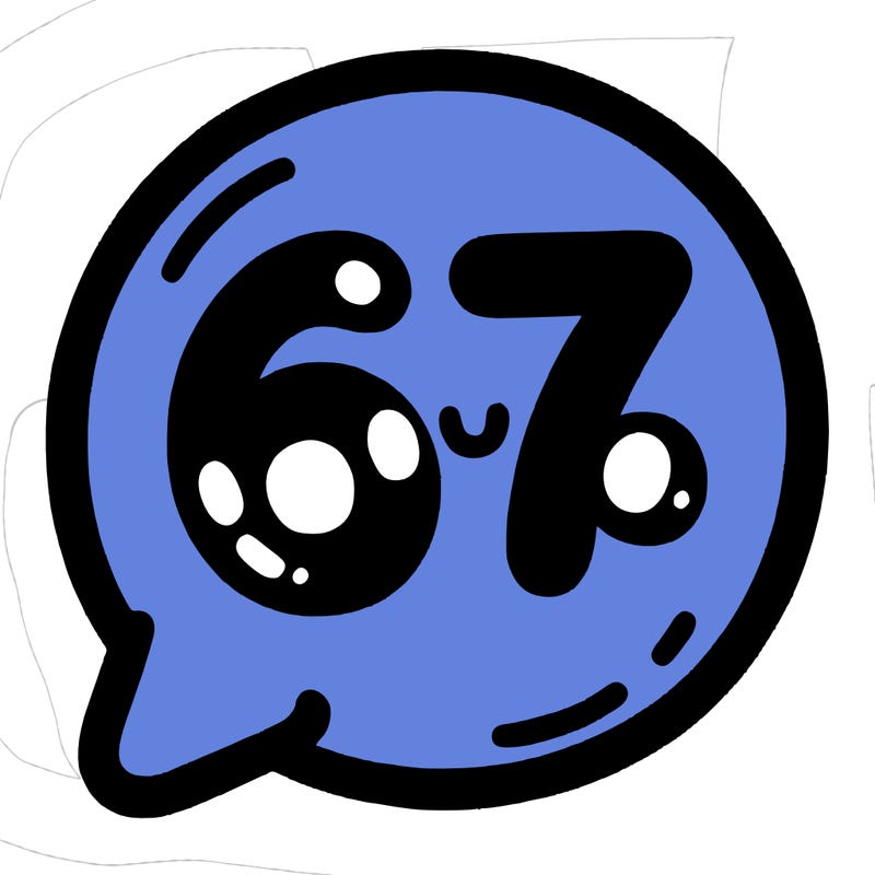 bubble that says 67