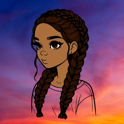 realistic girl with braids
