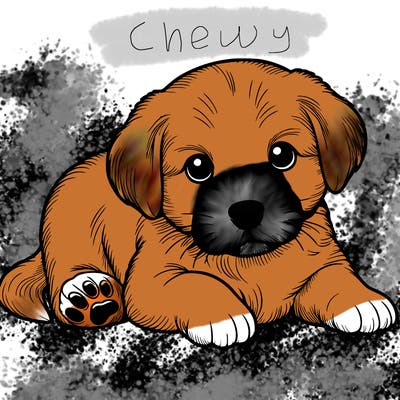 a cute realistic puppy